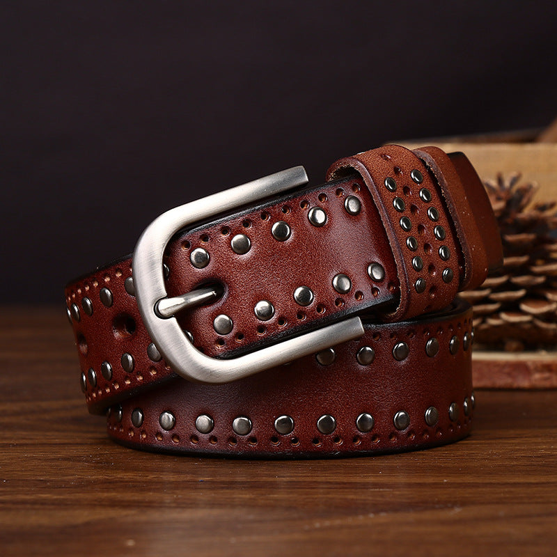 Phoenix Studded Leather Belt