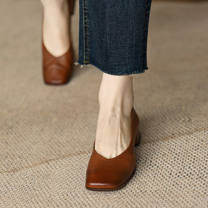 Evelyn Square-Toe Heels