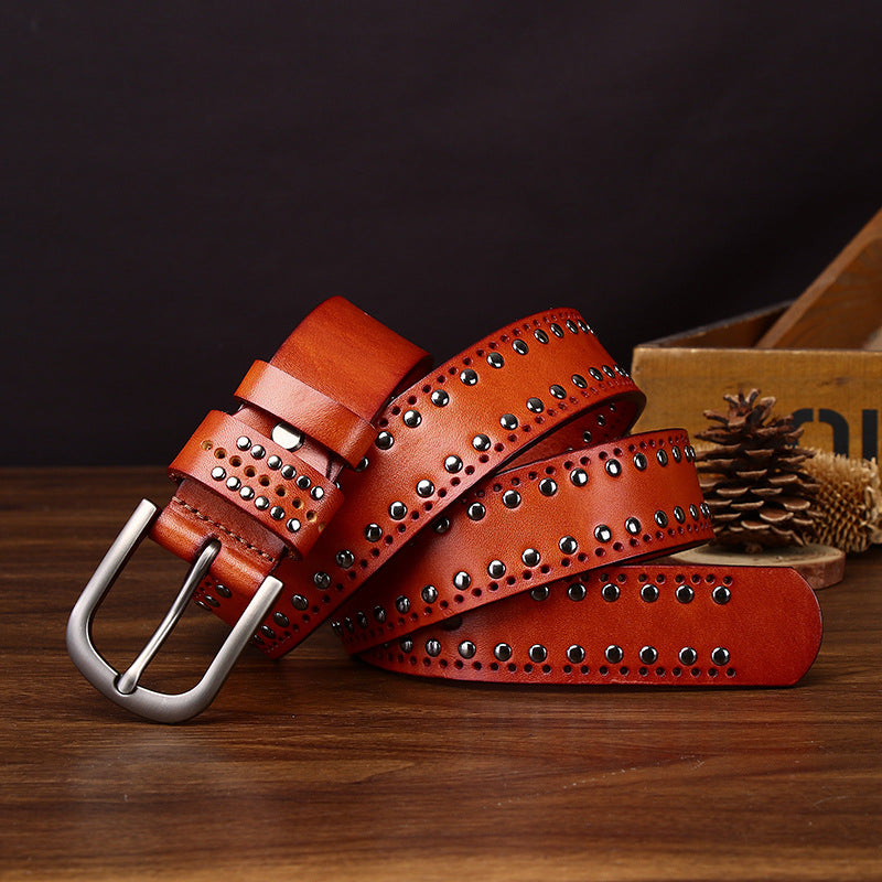 Phoenix Studded Leather Belt