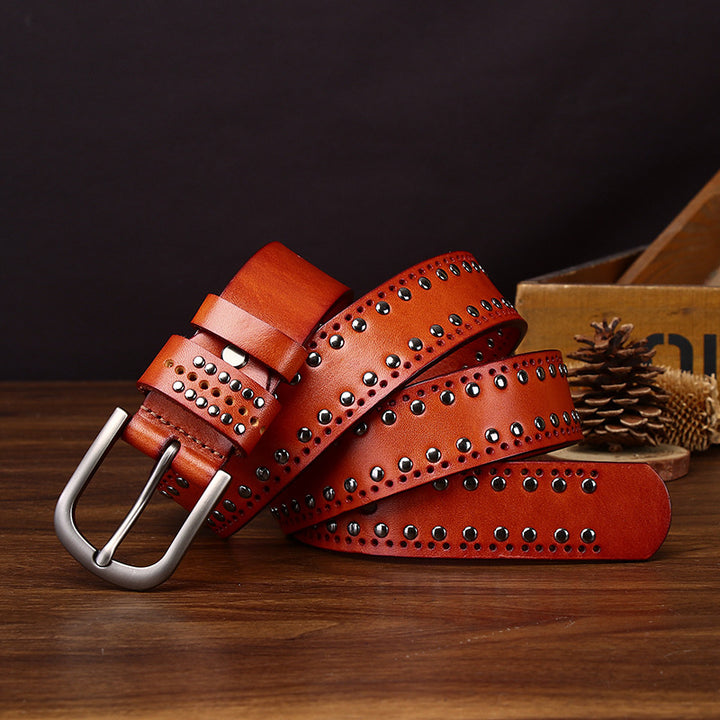 Phoenix Studded Leather Belt