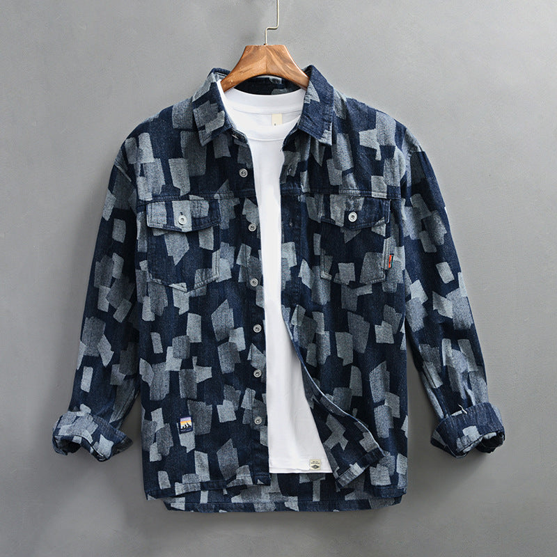 Abstract Denim Shirt