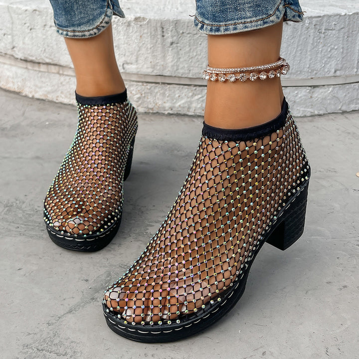 Aveline Netted Block Heels