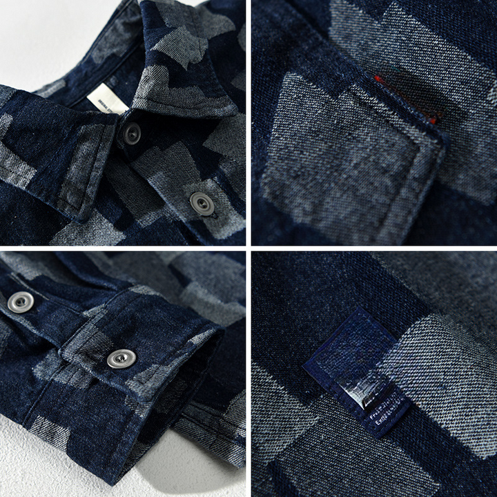 Abstract Denim Shirt