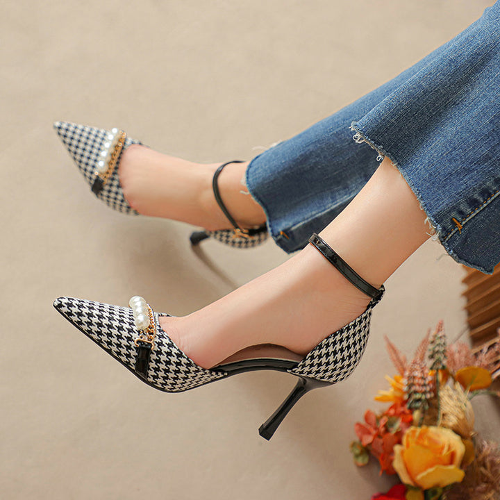 Chantel Houndstooth Heels