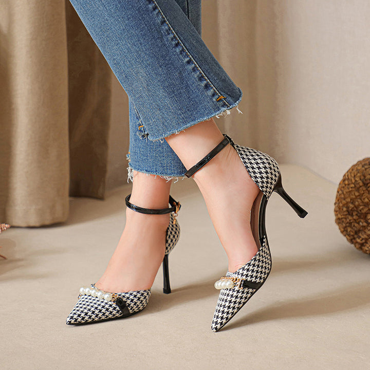 Chantel Houndstooth Heels
