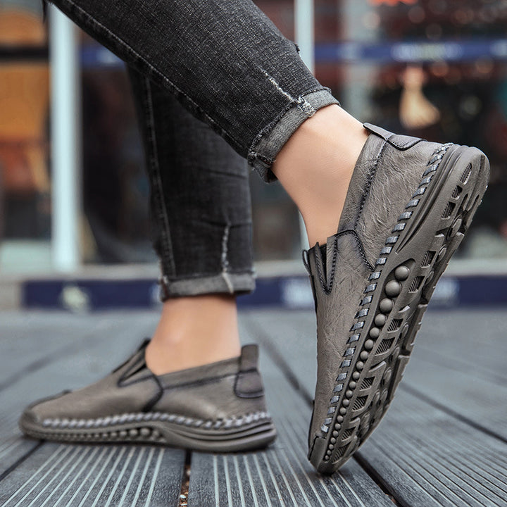 Straveero Leather Slip-Ons