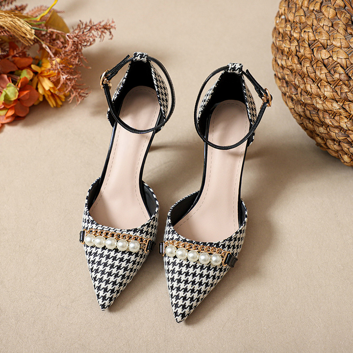 Chantel Houndstooth Heels