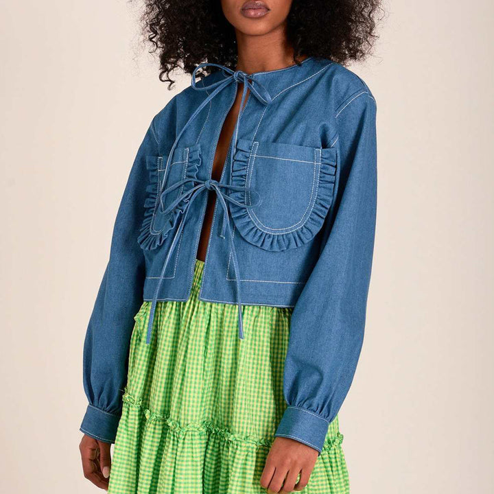 Marseille Cropped Ruffle Jacket