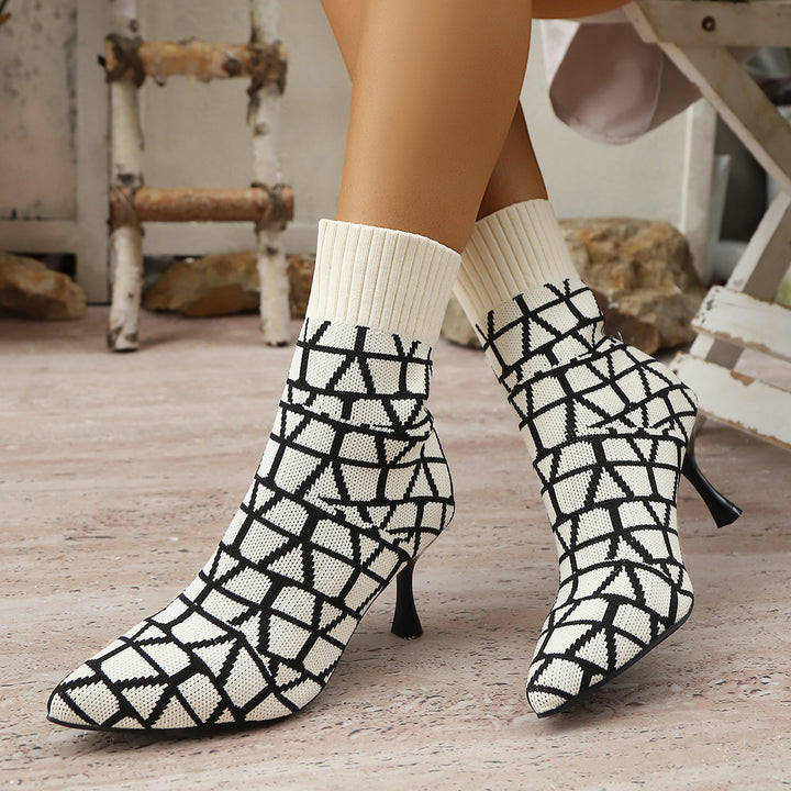 Aria High-Heel Knitted Boots