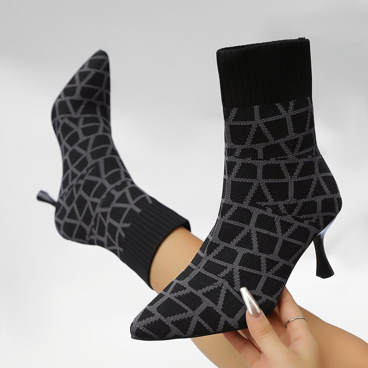 Aria High-Heel Knitted Boots
