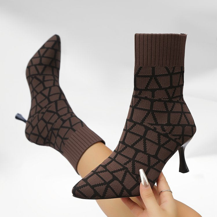 Aria High-Heel Knitted Boots