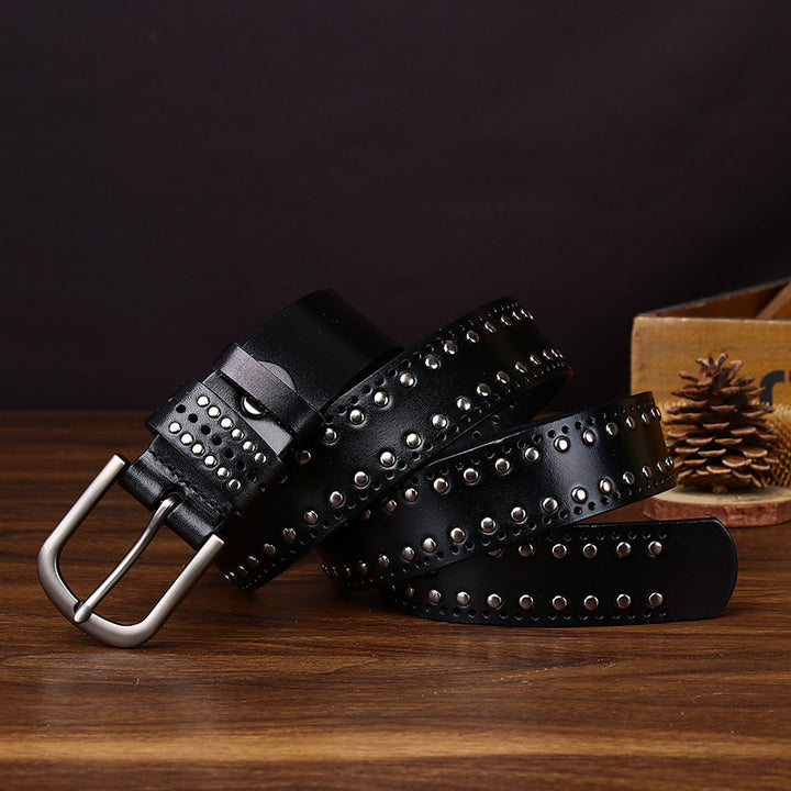 Phoenix Studded Leather Belt