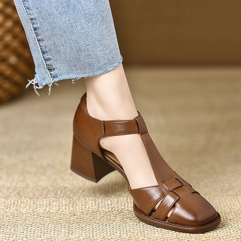 Marseille Leather Strap Heels
