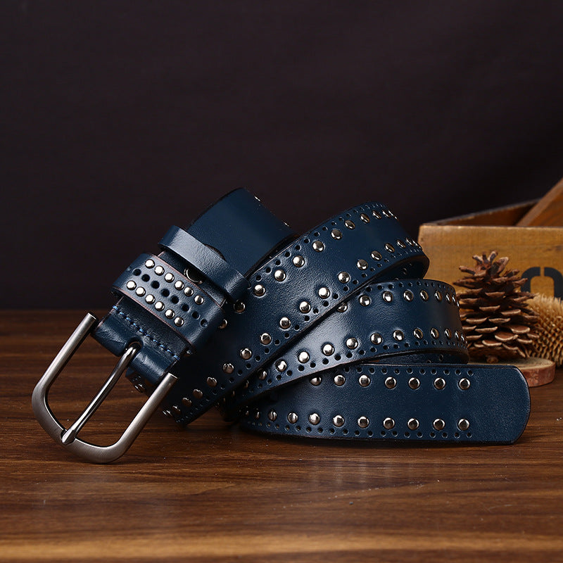 Phoenix Studded Leather Belt