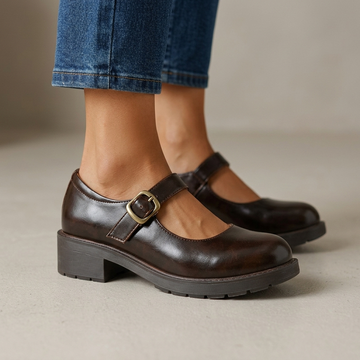 Clara Leather Mary Jane Derbies