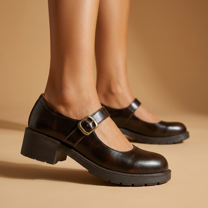 Clara Leather Mary Jane Derbies