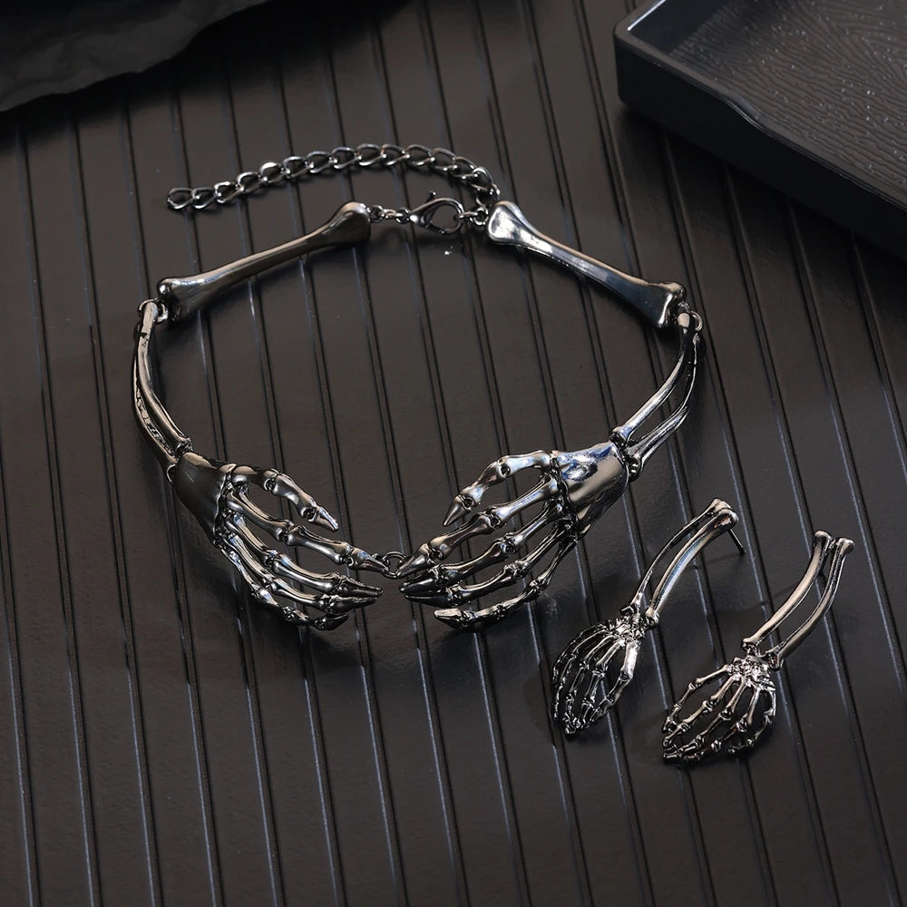 Haunted Hands Necklace & Earring Set