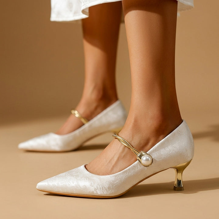 Isabelle Jacquard Kitten Heels