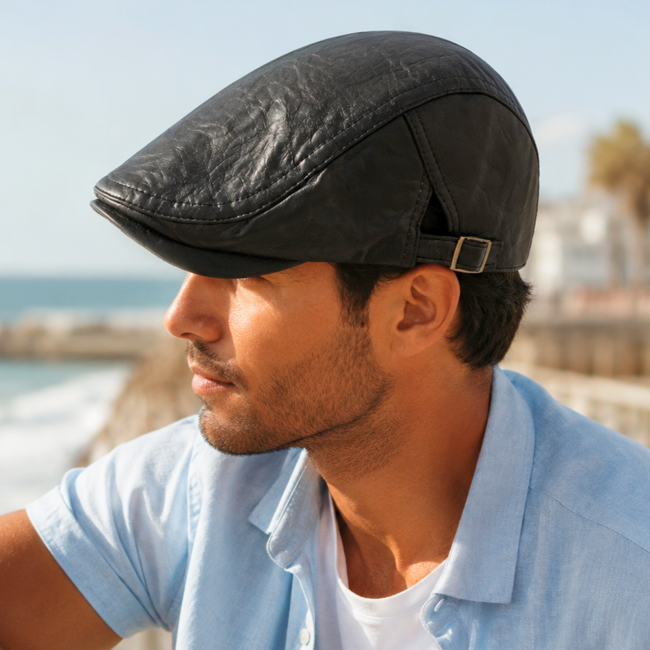 Luca Genuine Leather Cap