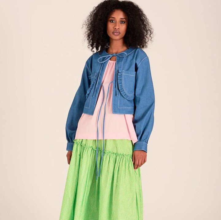 Marseille Cropped Ruffle Jacket