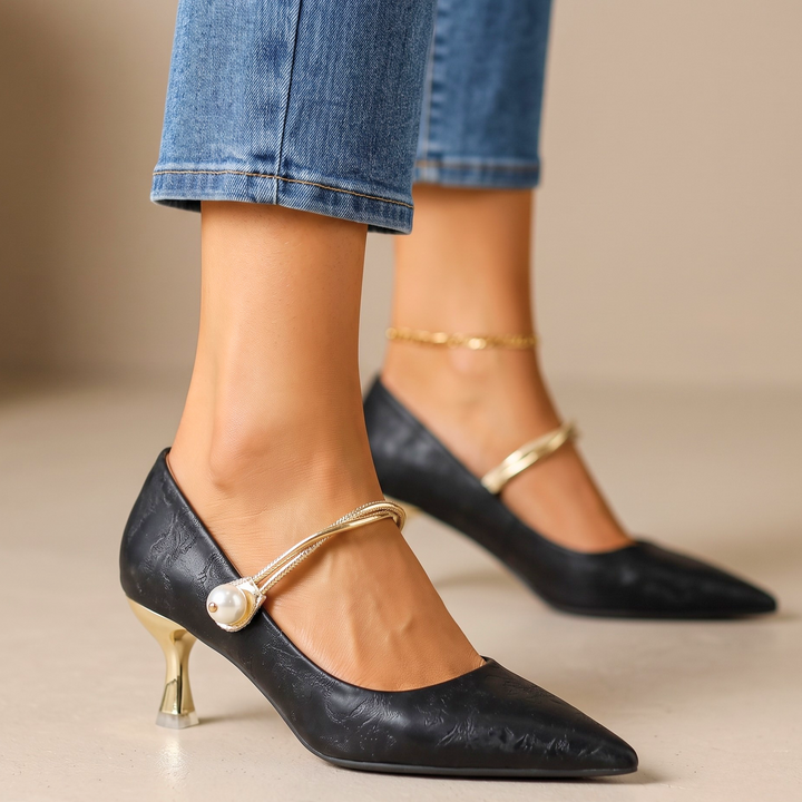 Isabelle Jacquard Kitten Heels