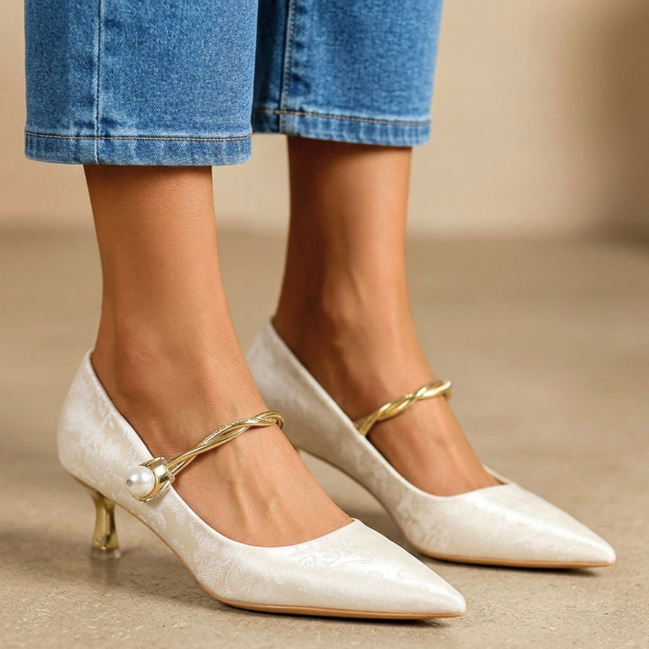 Isabelle Jacquard Kitten Heels