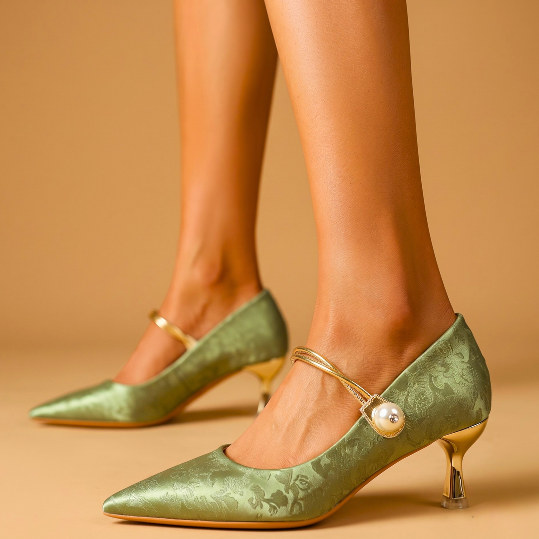 Isabelle Jacquard Kitten Heels