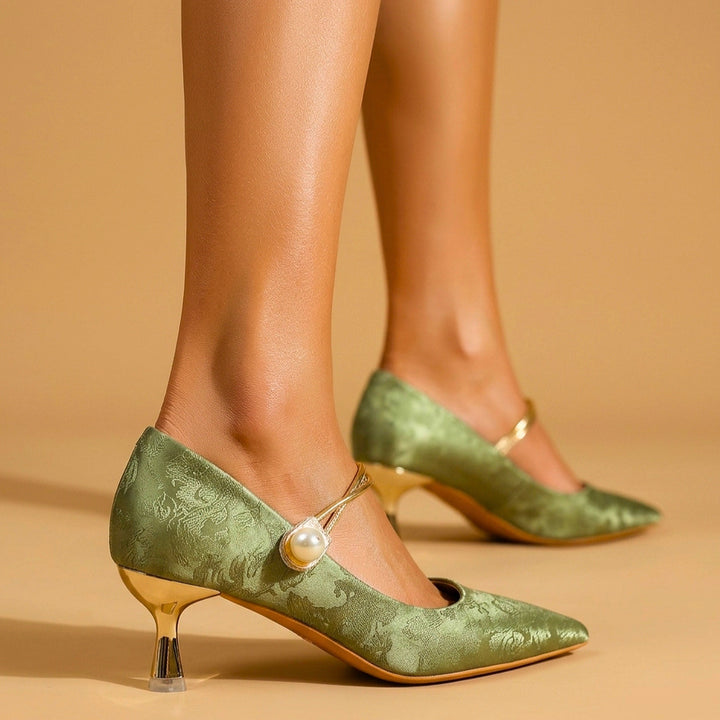Isabelle Jacquard Kitten Heels
