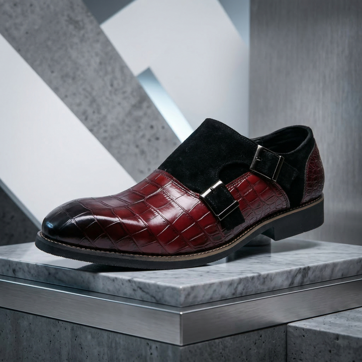 Vercelli Croc-Embossed Double Monks