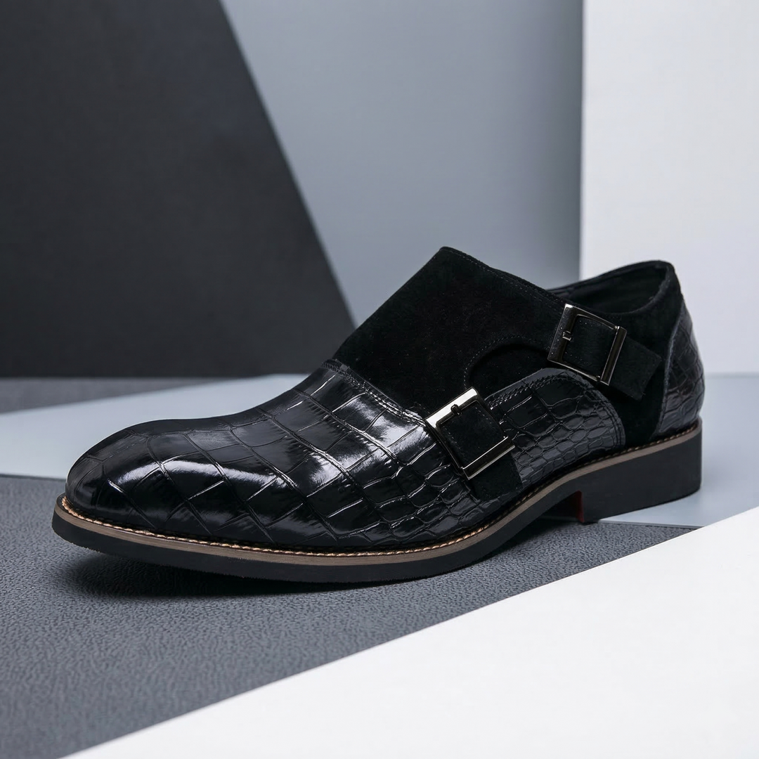 Vercelli Croc-Embossed Double Monks