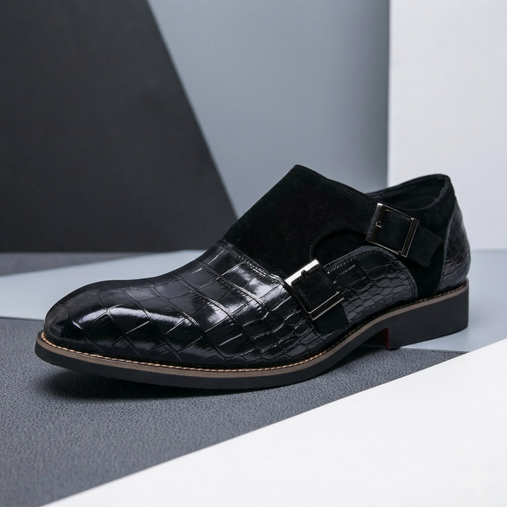 Vercelli Croc-Embossed Double Monks
